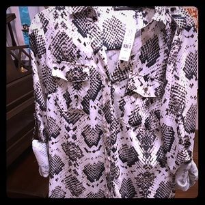 NY and Co snake print blouse size small. Worn once